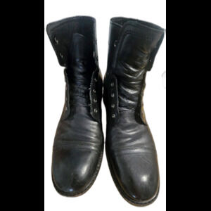 Combat Boots J&M 1850 Black Leather Lace Up Round Toe Men's Sz 10.5  Made In USA